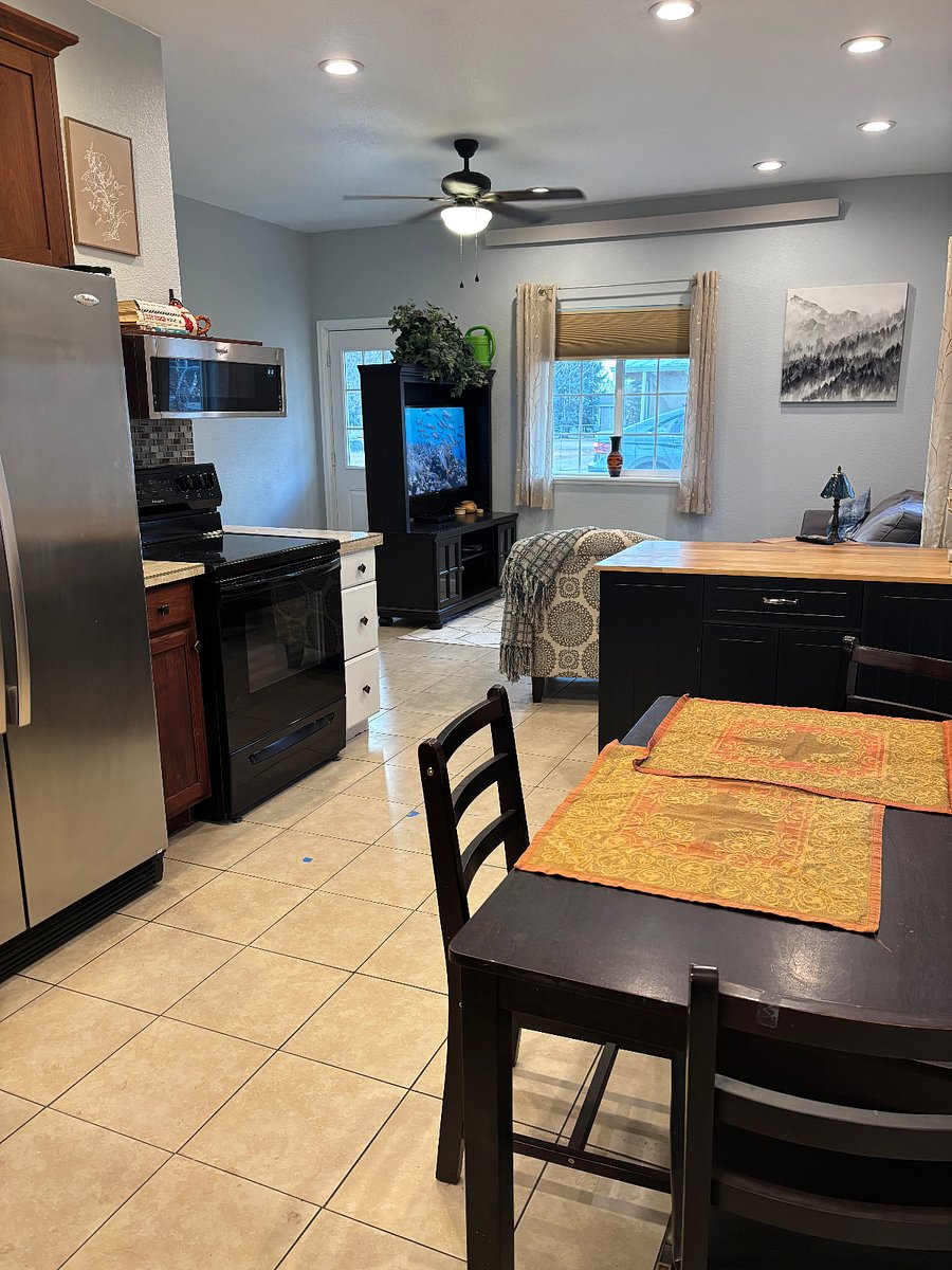 Showing open area from bedroom into kitchen/dining/living area