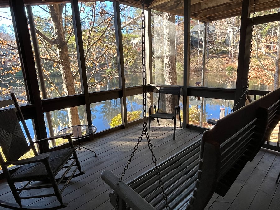Screened porch opens from living room