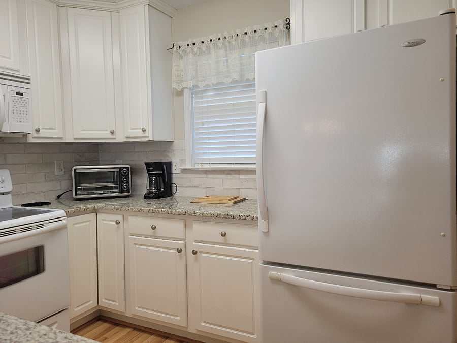 Kitchen - Stove/Toaster/Coffee/Fridge