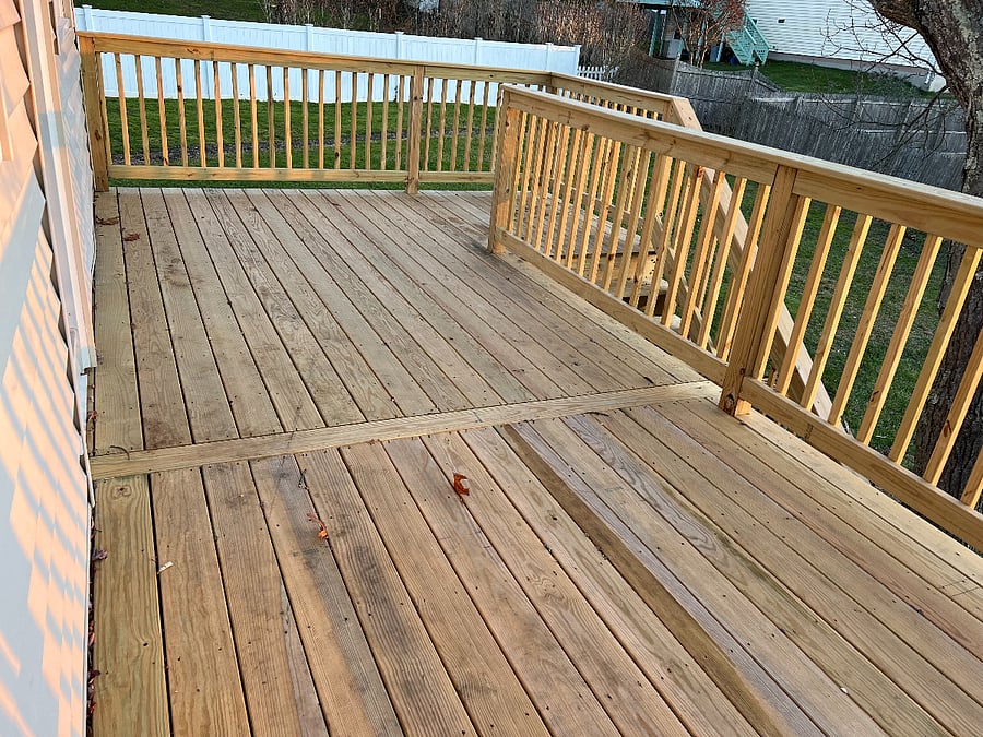 Newly installed back porch.