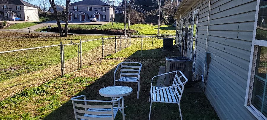 16 x 32 feet of fenced in backyard, cozy outdoor spot