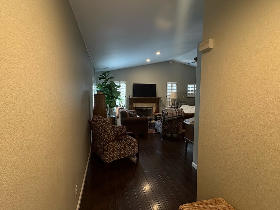 View of the Living Room from Front Entry