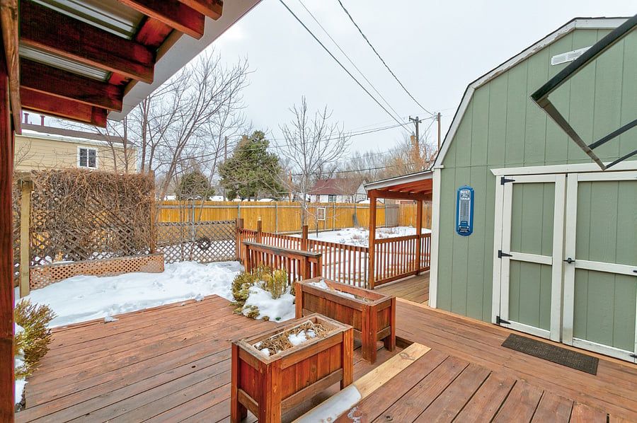 back patio and gardens. Grill on deck