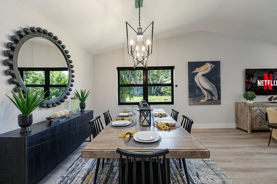 Your dinner spot: six seats, steps from the kitchen.