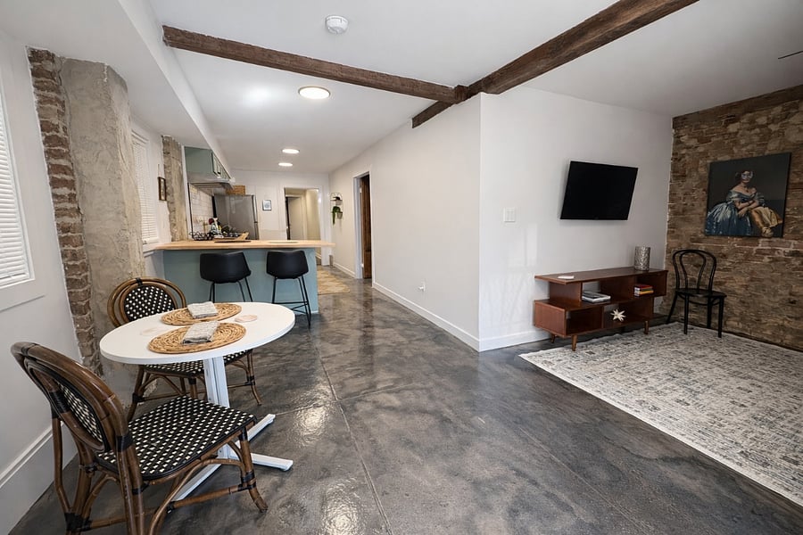 Living/Dining/Kitchen has open concept with lots of natural light.