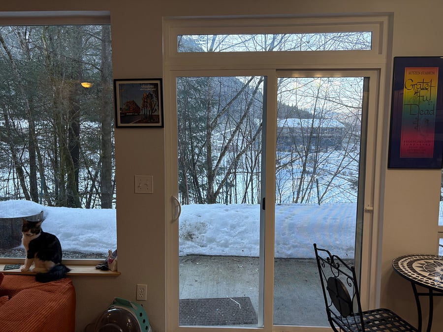The snow you see out past the patio is micro compared the 16 feet dump we got this winter!  