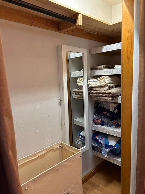 Closet with extra supplies. 