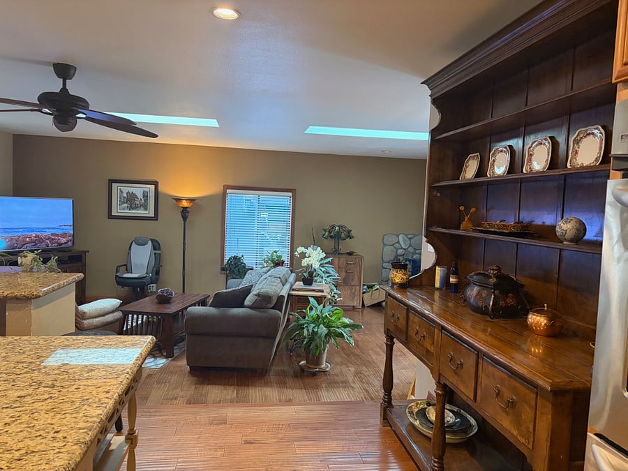 Kitchen looking into family room