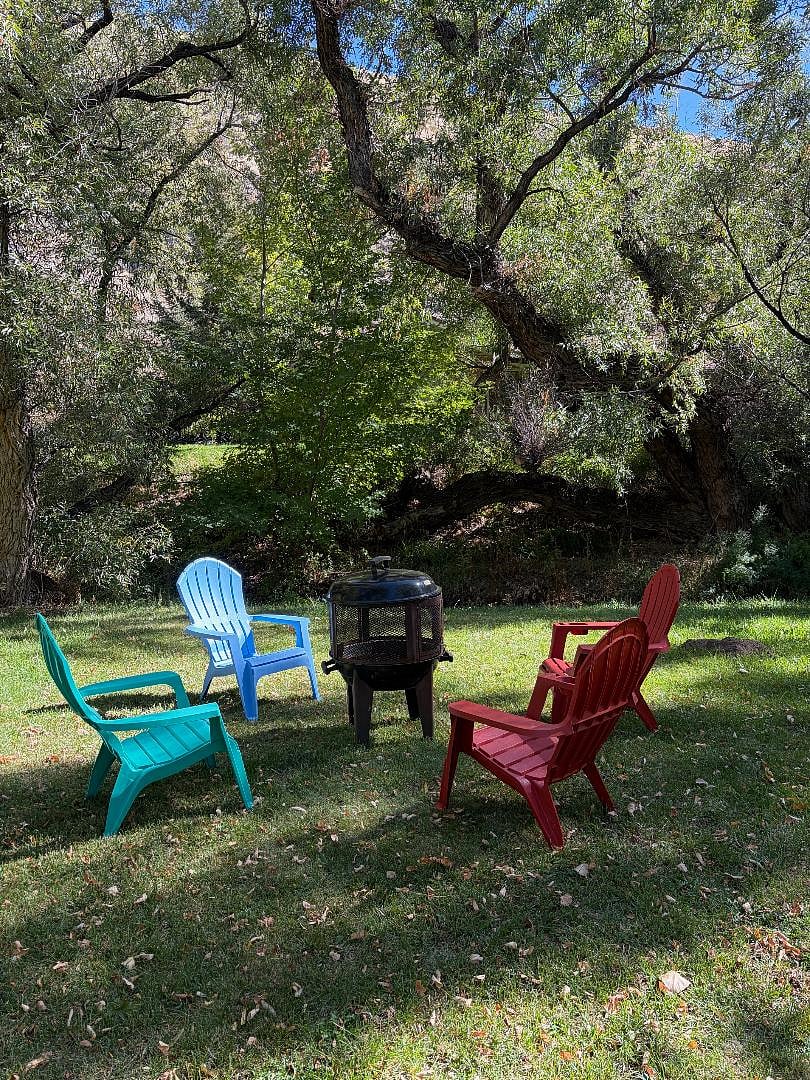 Backyard lawn area