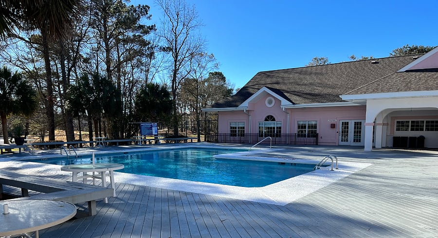 Pink Flamingo pool and fitness center.