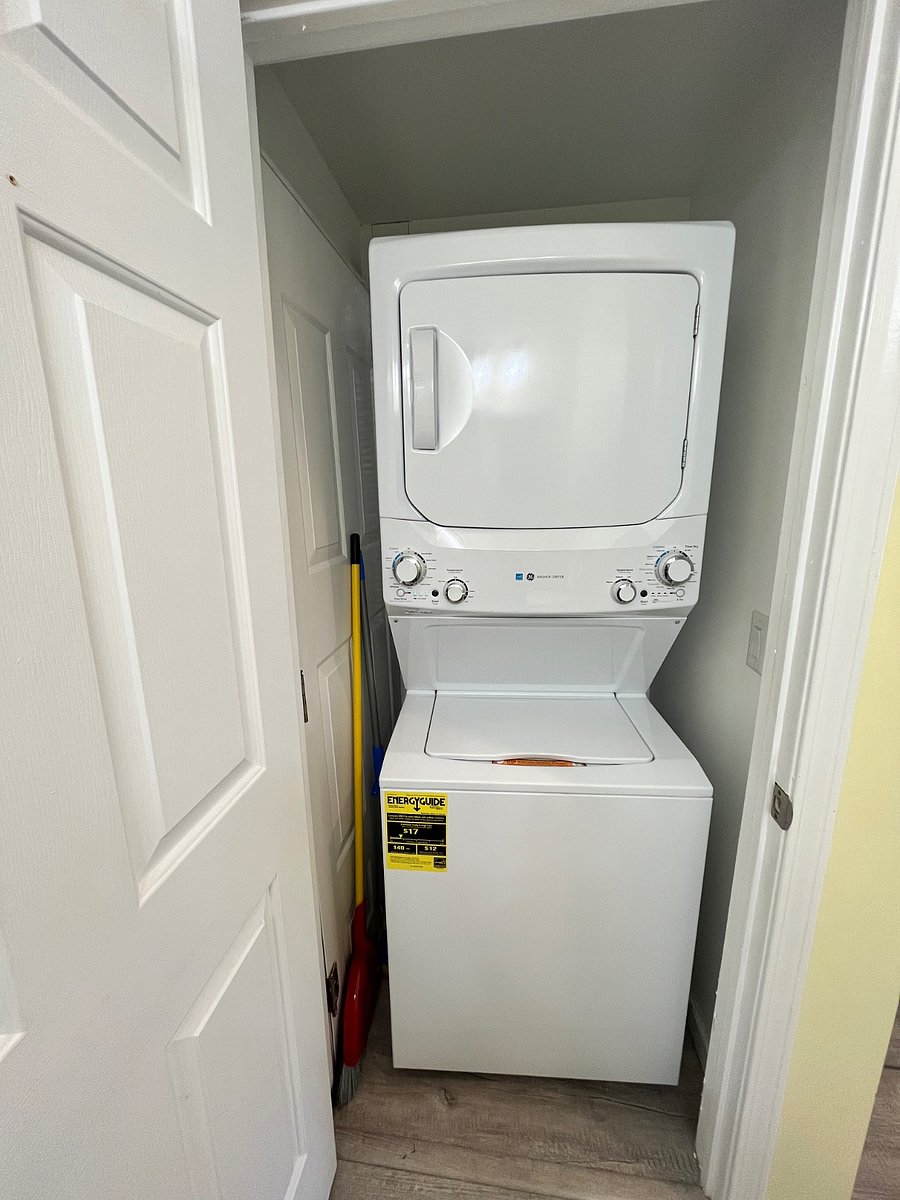 Laundry closet located in the king bedroom.