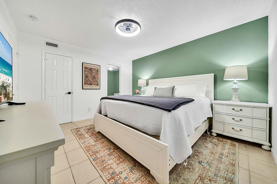 Primary King Bedroom also includes a 50" Roku TV