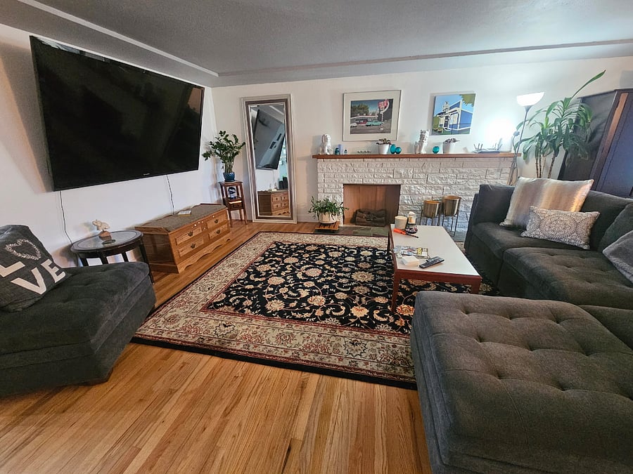 Living room only shared space when both bedrooms are being occupied. Otherwise, it'll be your space