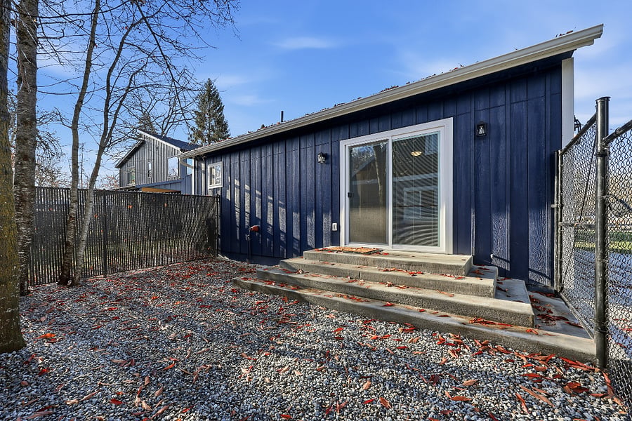 Slider in bedroom goes to your own private fenced yard. 