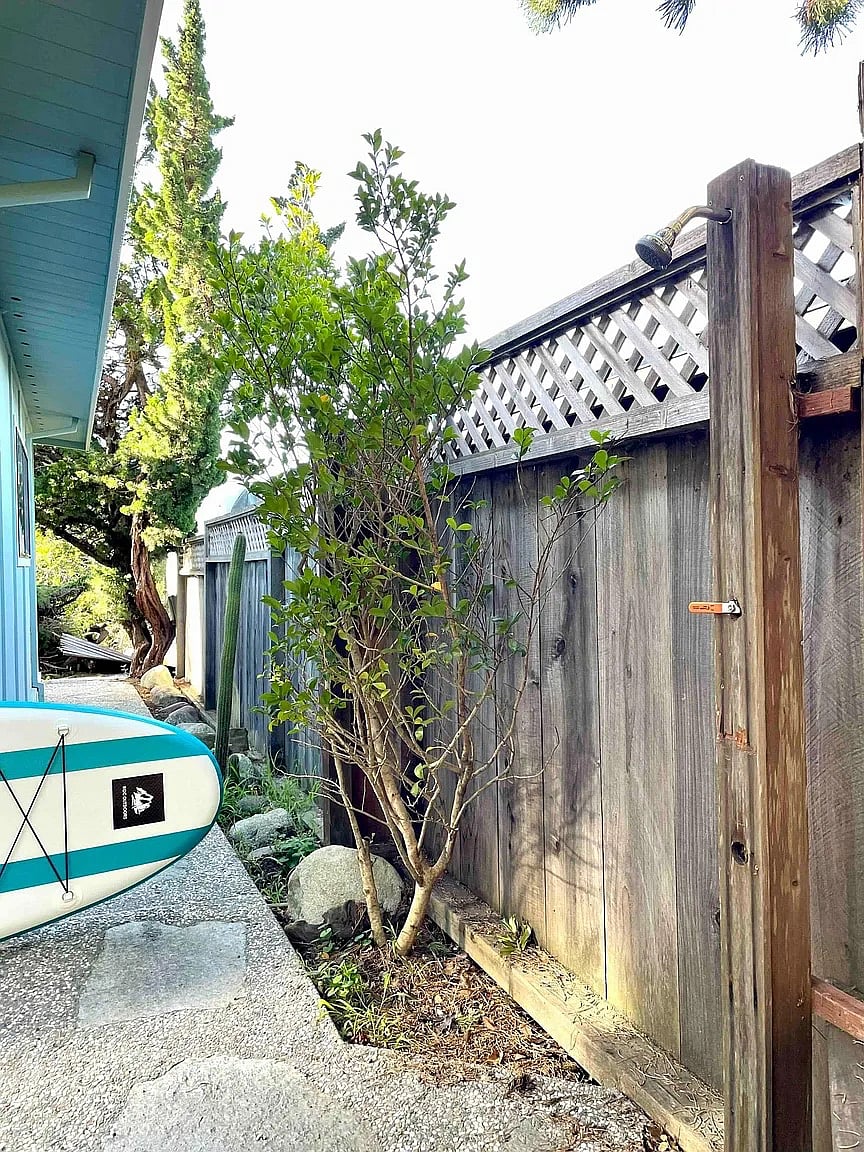 outdoor shower - ideal for getting the sand off, after a short trip to the beach