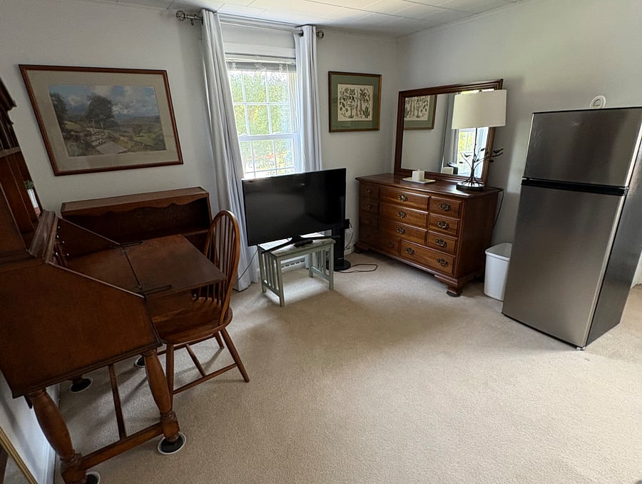 Large screen smart TV and Small Fridge with Freezer