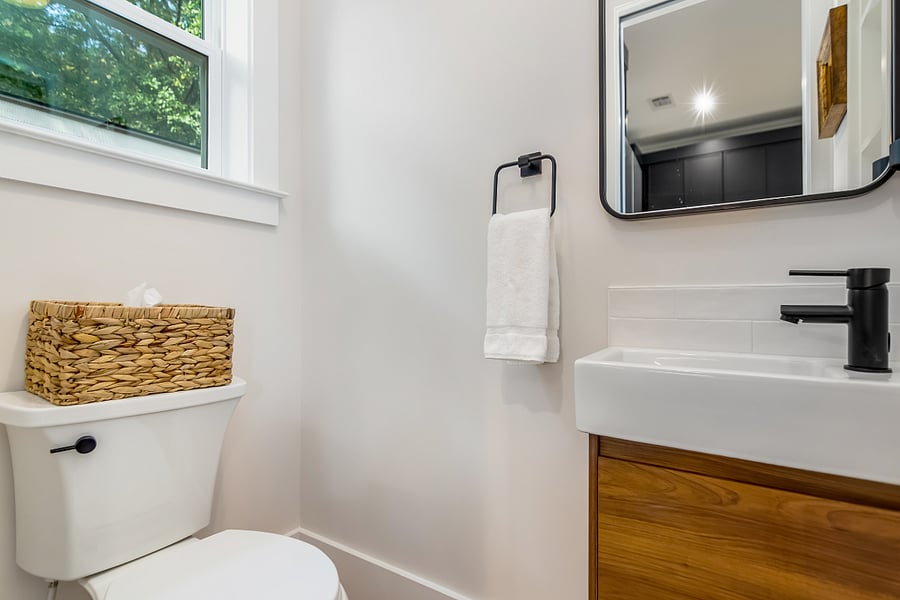 Powder room off kitchen