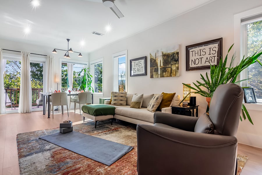 Living room with space to stretch out