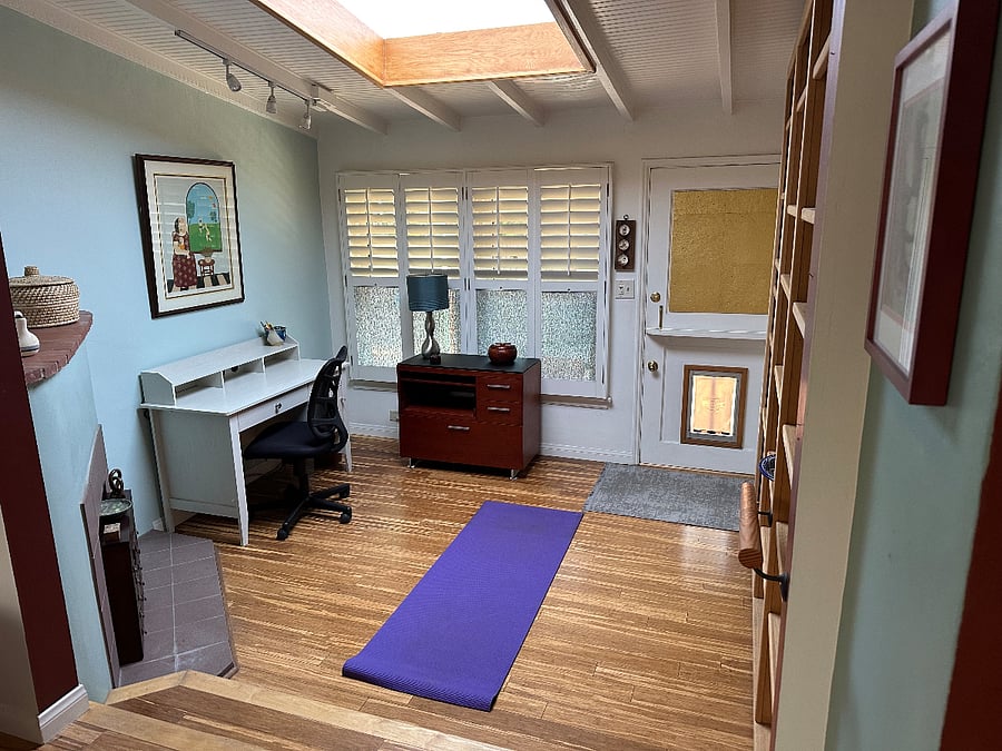 Office/ Studio with yoga mat