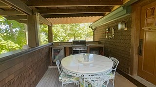 A cozy gathering place for outdoor grilling