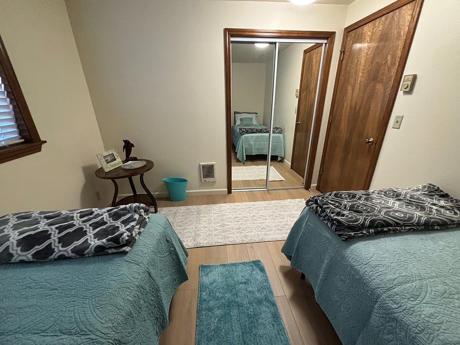 Two twin beds in 3rd Bedroom
