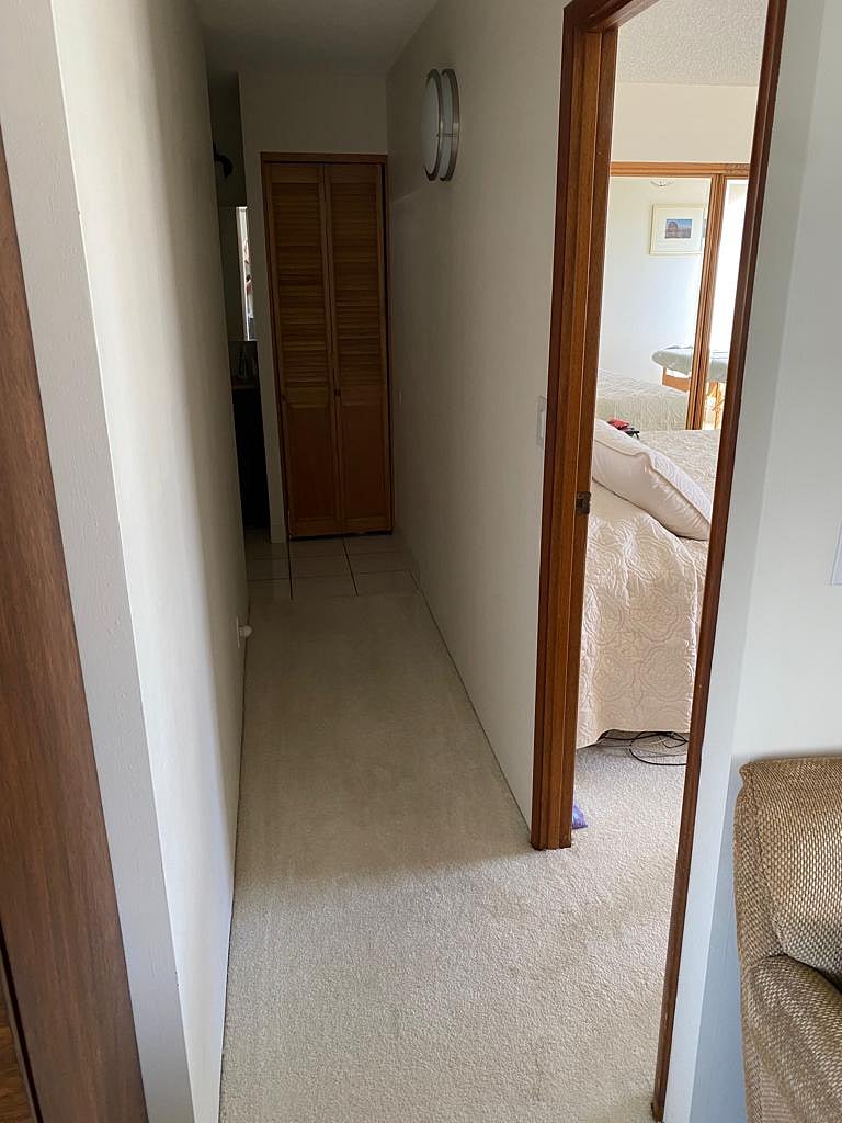 hallway leading to bathroom