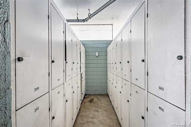 storage lockers in storage room