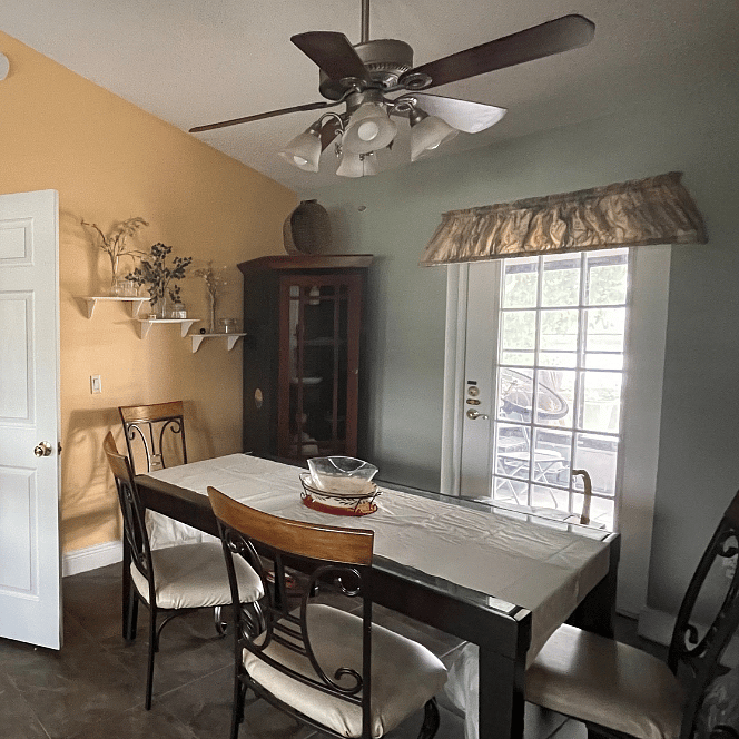 Shared dining room.