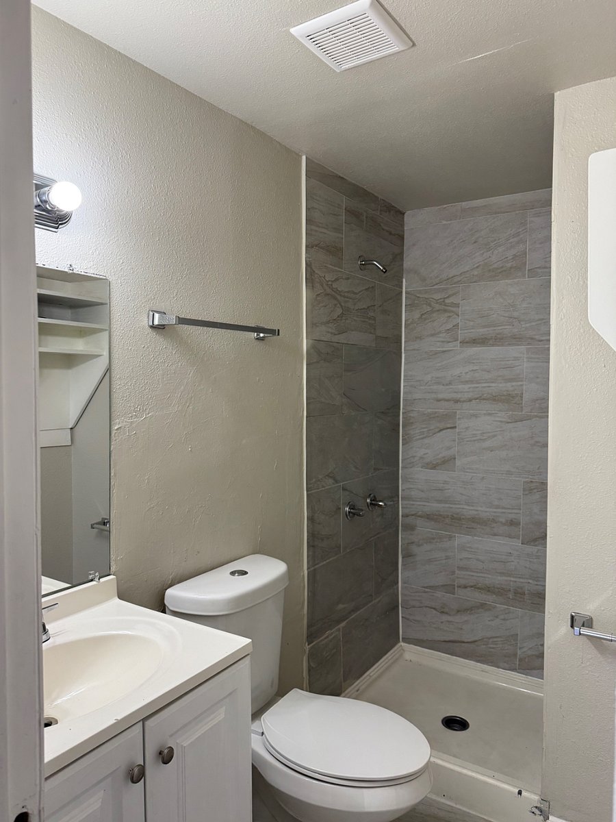 Bathroom equipped with all starter necessities