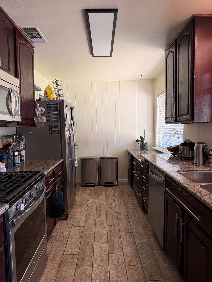 Small kitchen appliances are available for use: Blender, electric tea kettle, crock pot