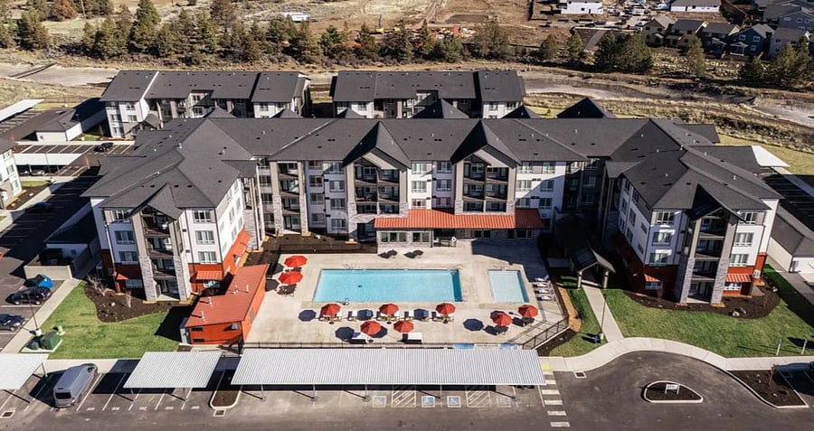 View of complex and pools
