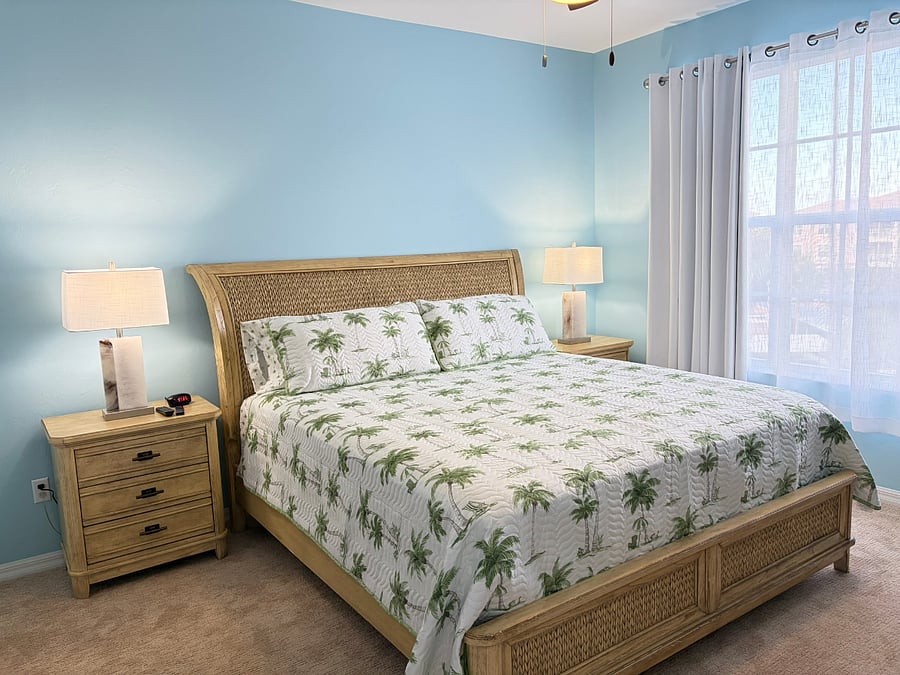 Primary bedroom with king bed