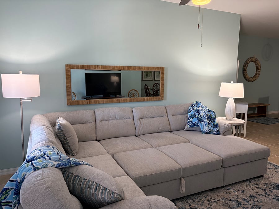 Sofa extends for family movie night