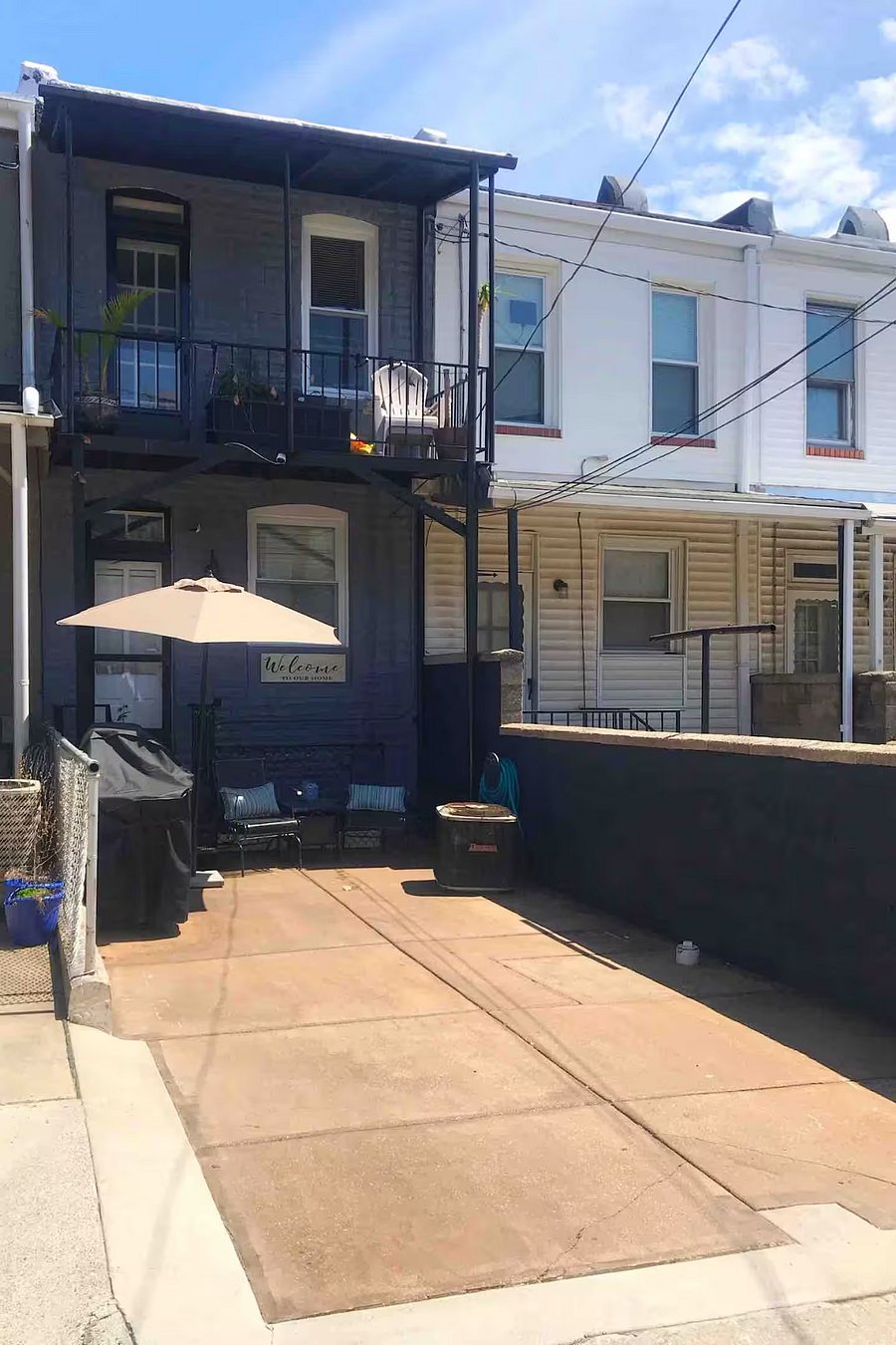 parking pad with entrance to back door