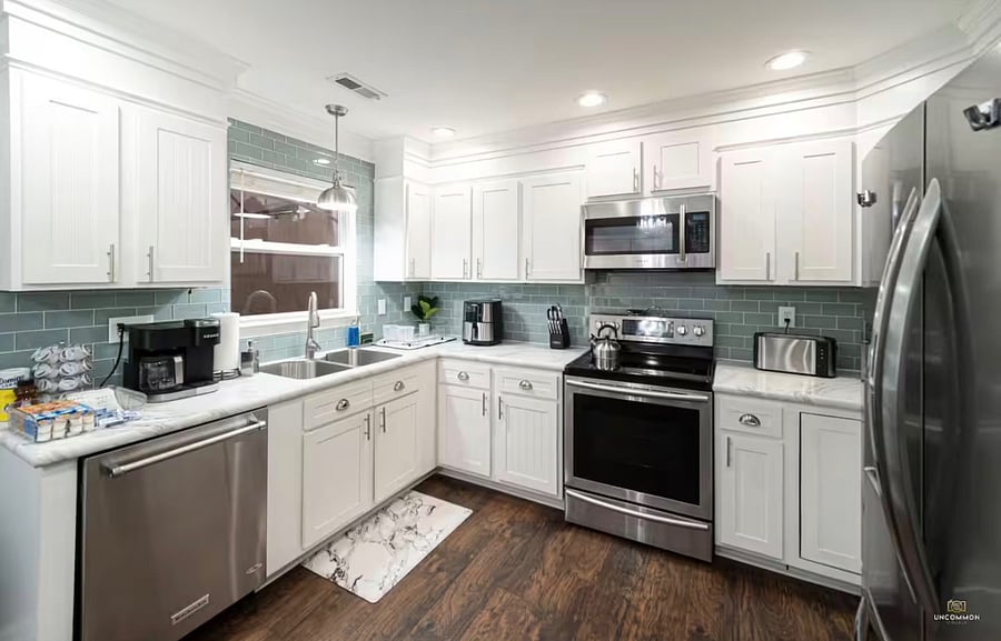 Kitchen- Coffee pot, air fryer, toaster.