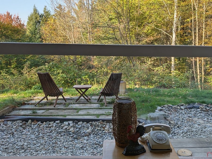 Patio and Solo firepit for milder weather