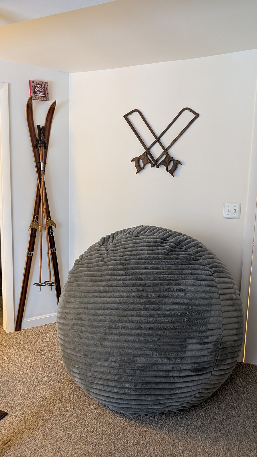 Large beanbag chair to stretch out on