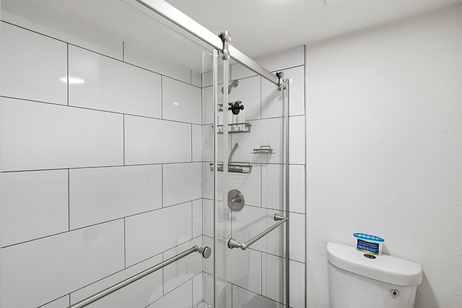 Primary Walk-in shower with glass door