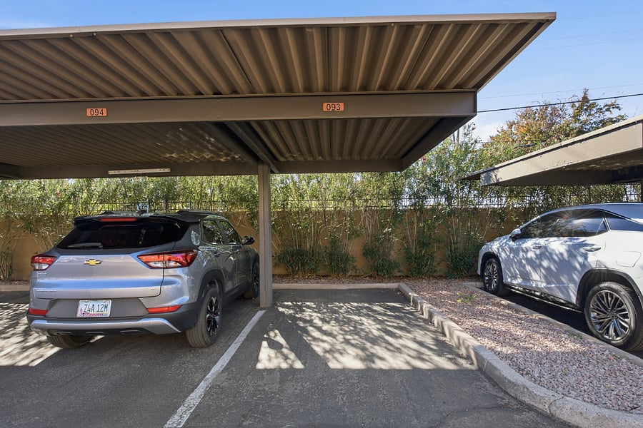 Assigned covered parking space