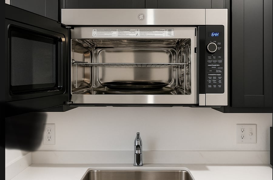 multifunction microwave that bakes, roasts, and air-fries for easy cooking.