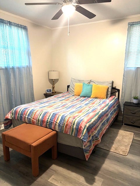 Queen size bed and large closets for storage
