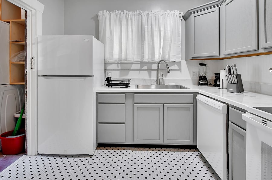 Fully renovated kitchen and full size refrigerator
