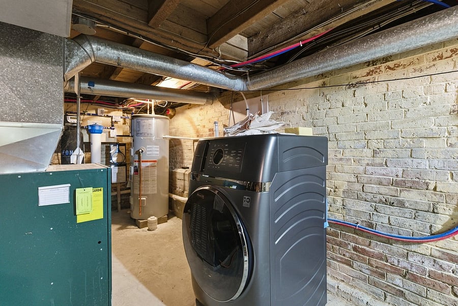 Brand new washer/dryer combo in basement