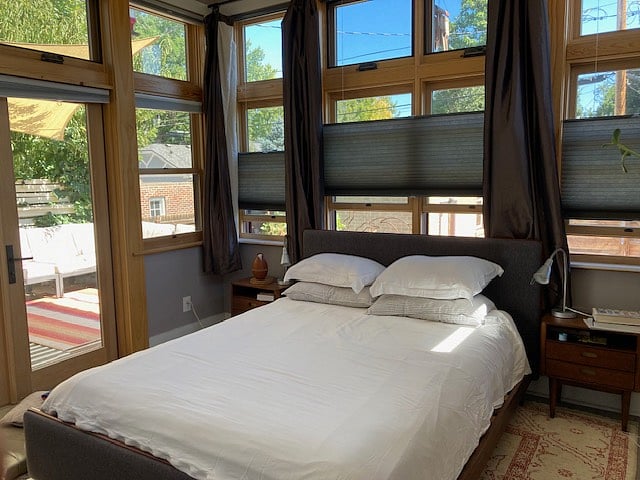 Master bedroom with full bathroom.