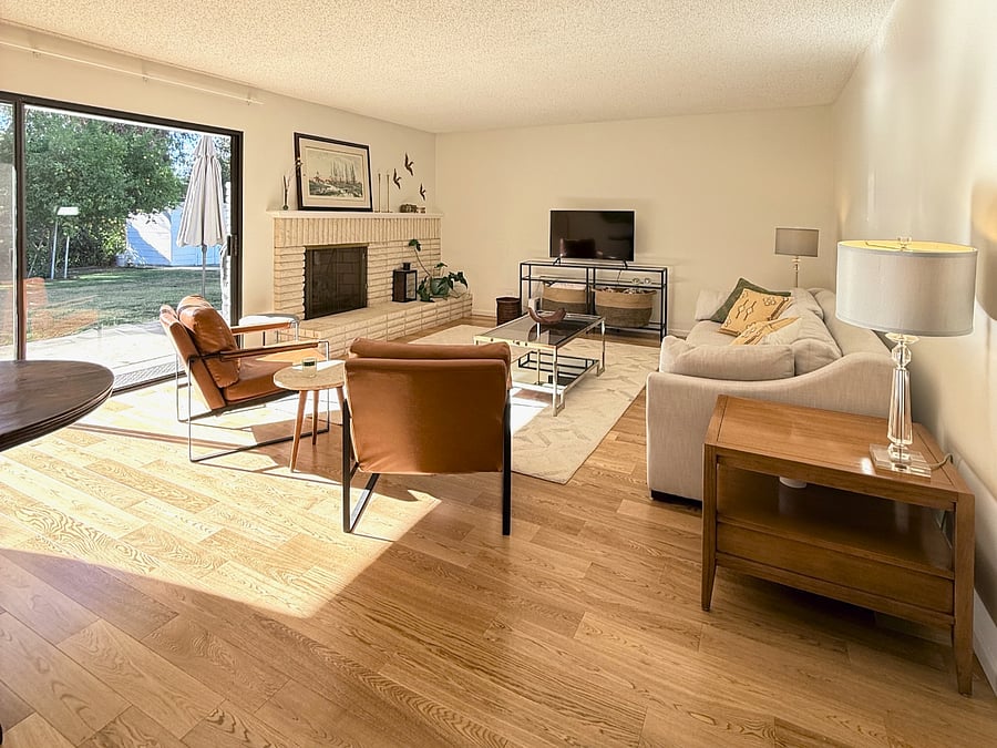 Family room on the other side of the kitchen.