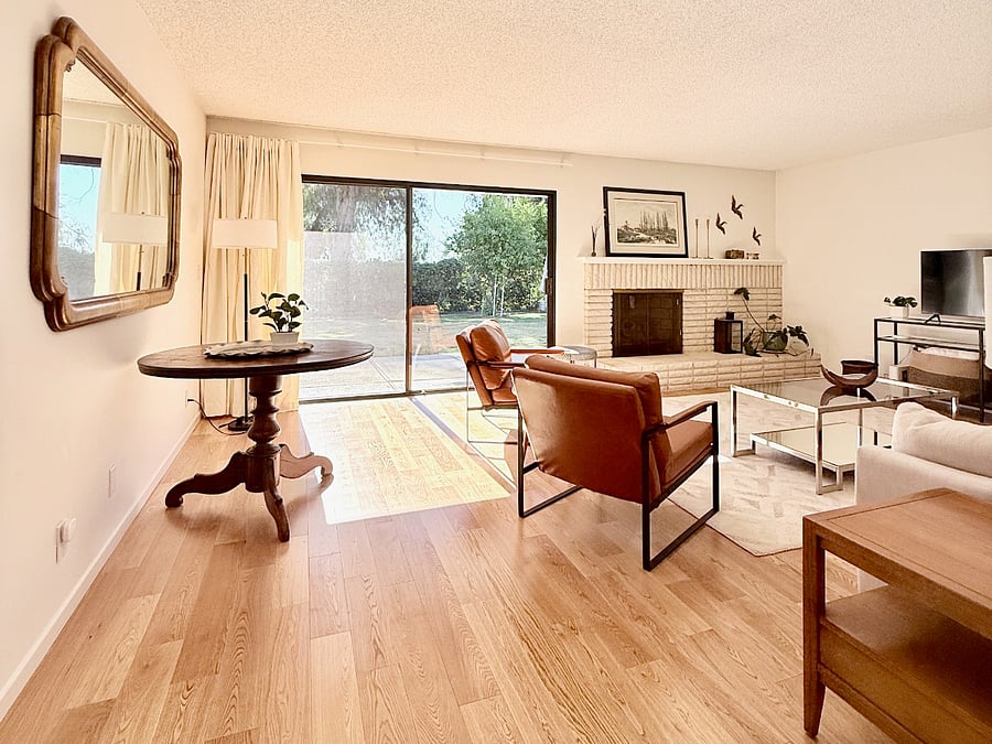 Family room has large sliding doors opening to the back patio.