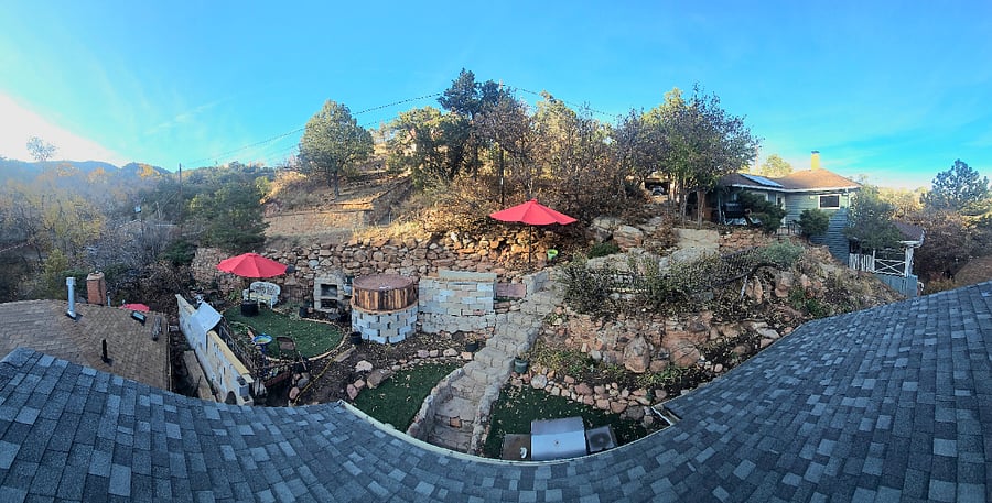 View of the back yard.  Hot tub is now in and stays up to 104.  More updated photos coming soon!
