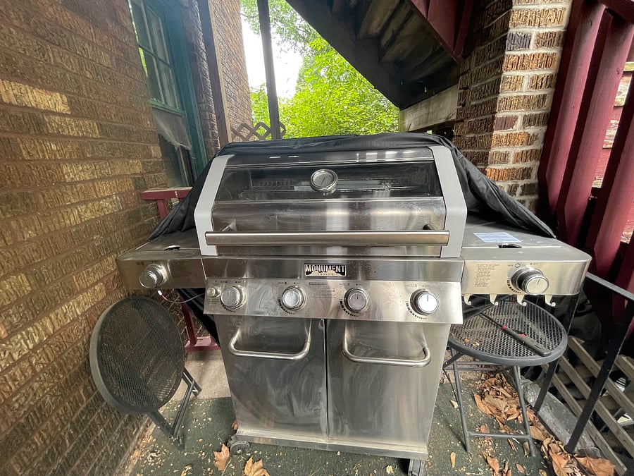 Back porch with state of the art grill 

