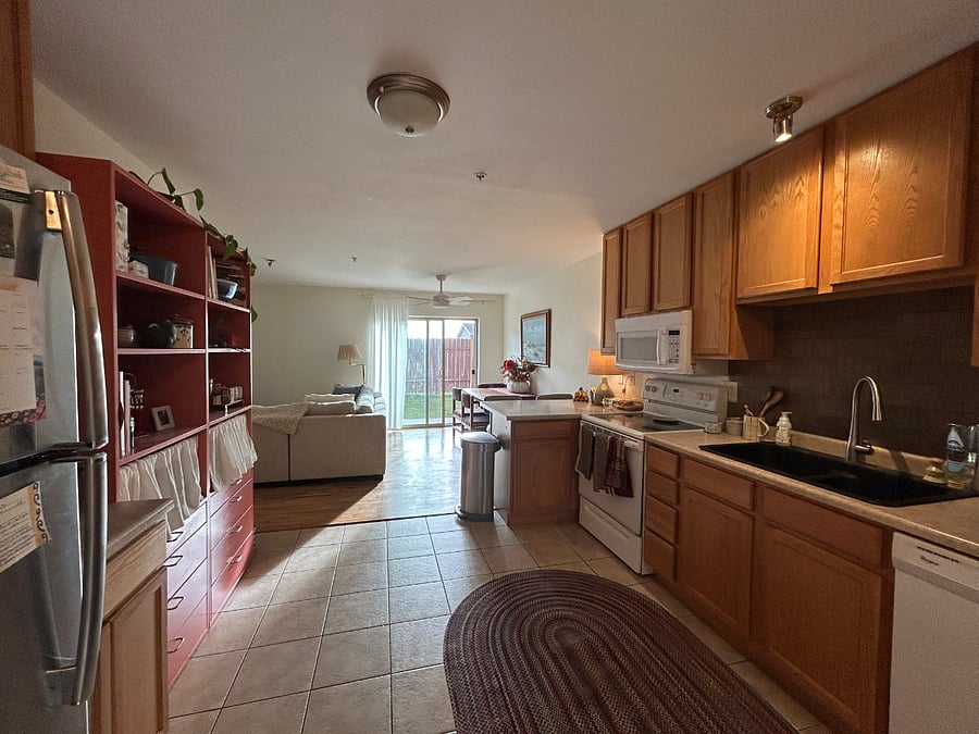 Kitchen view from front to back