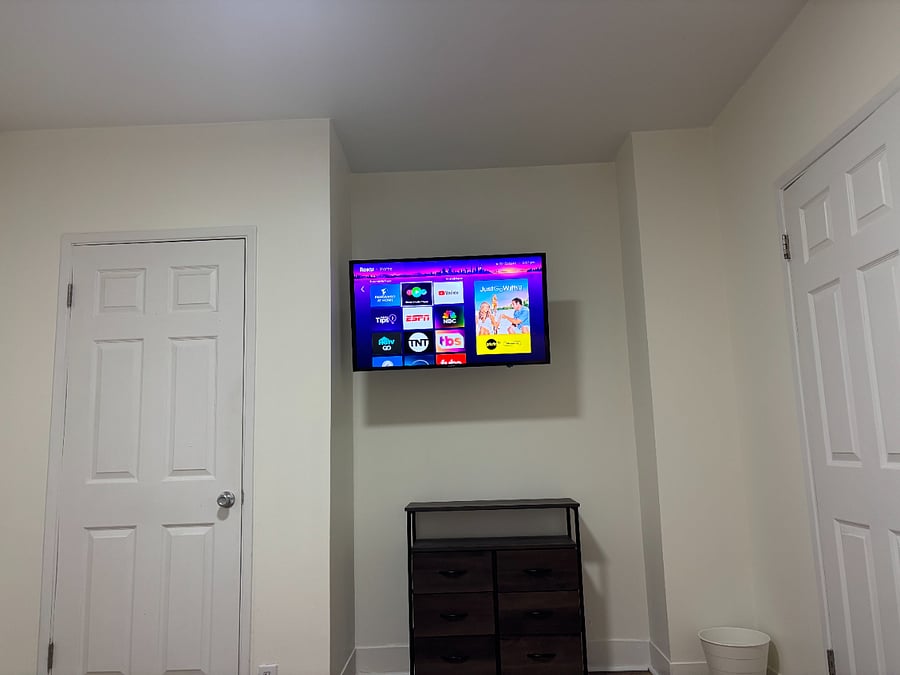 mounted tv in bedroom